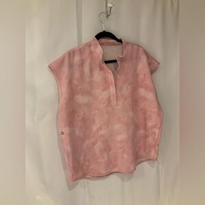 Figs Technical Collection Pink tie dyed size large top